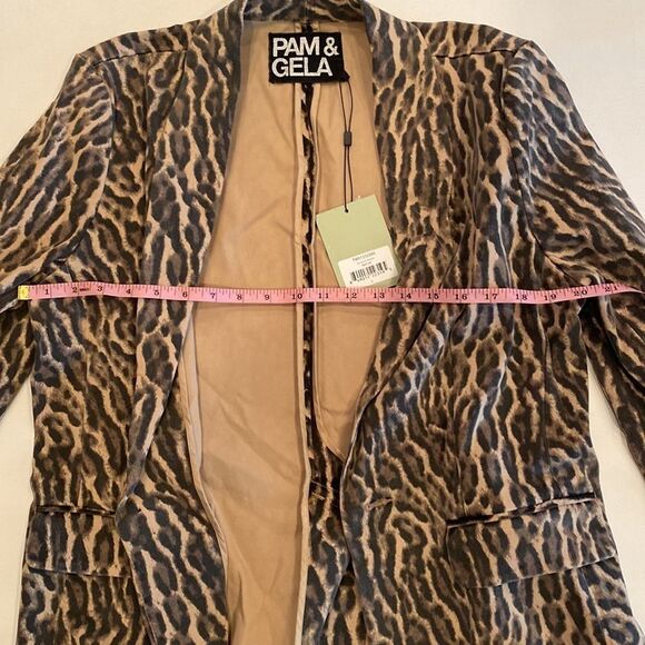Pam and Gela Ocelot Leopard Blazer Size L - Picture 5 of 11